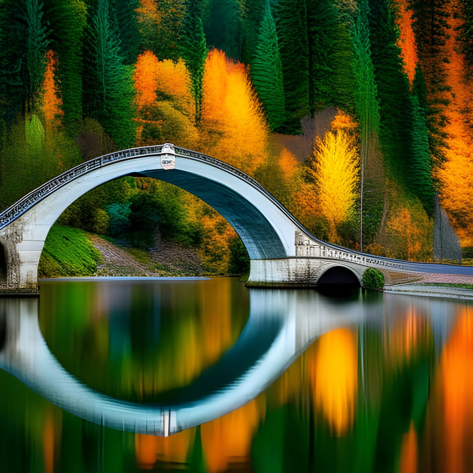 Photo of the gateway to another world: Germany Saxony Devil's Bridge   by @Artificial Intelligence Artist