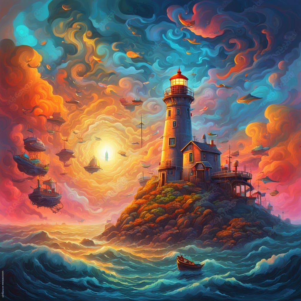 Lighthouses Daily Challenge #1010  SURREAL  by @gypsy