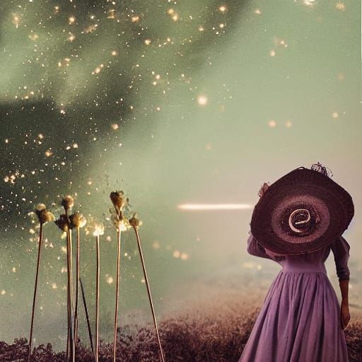 Luminescent old colour photograph 