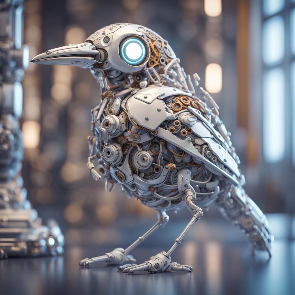 Robotic bird AI Generated Artwork NightCafe Creator