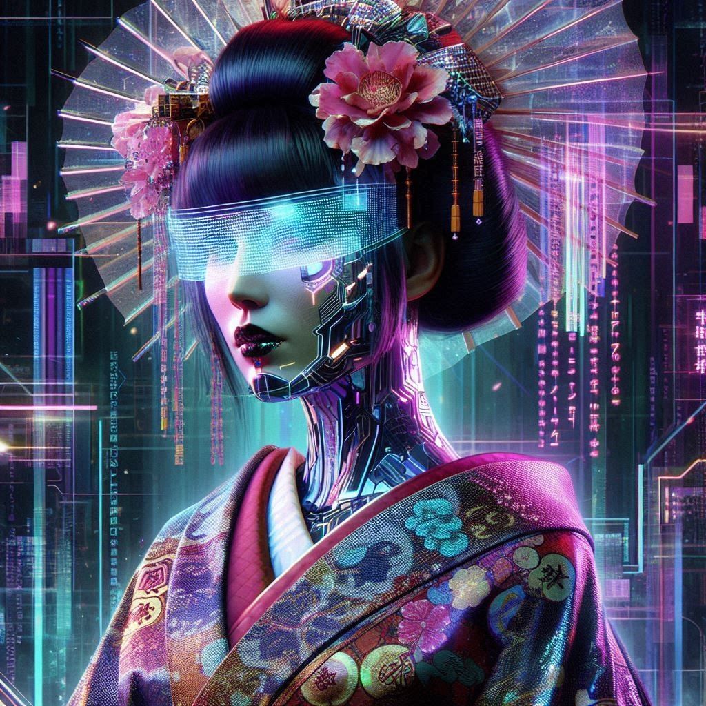 CyberGeisha Glitch Portrait