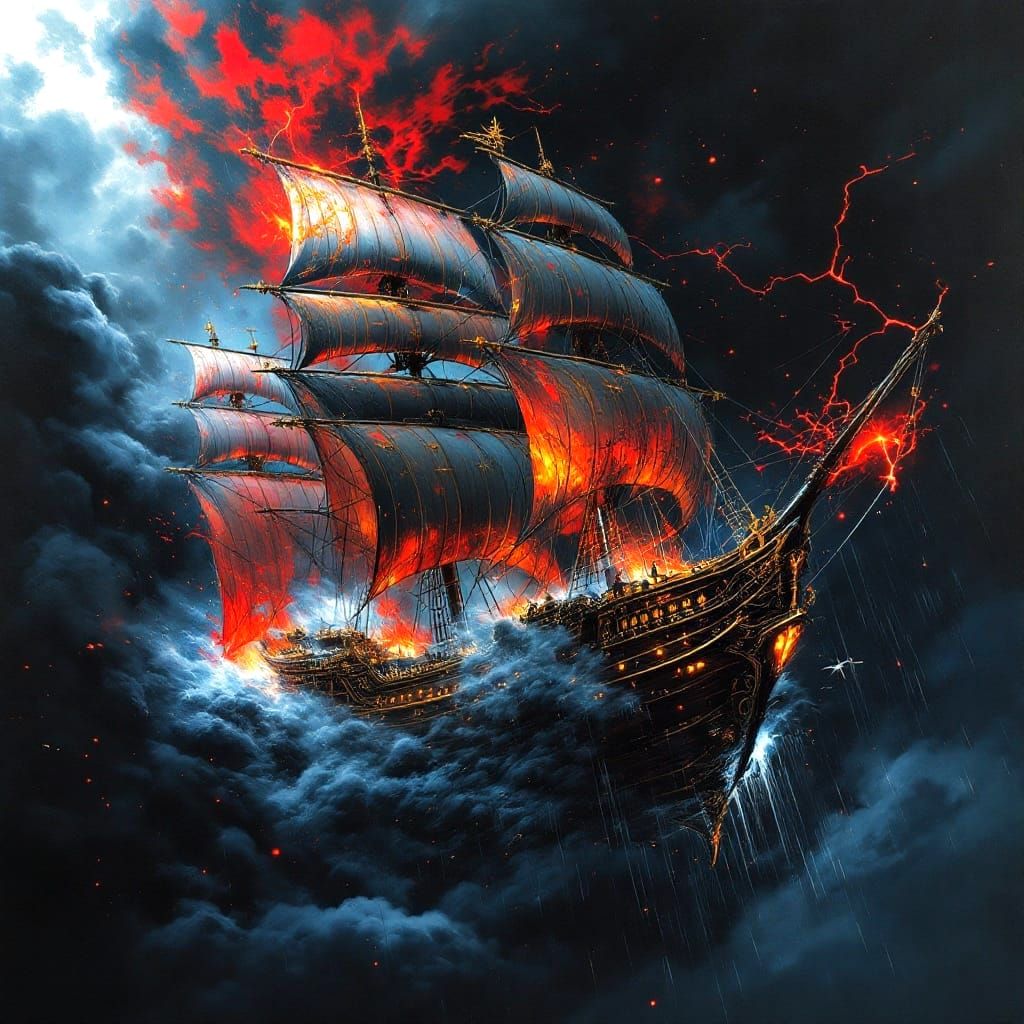 A travers les nuées et les feux du ciel.  by @Babel