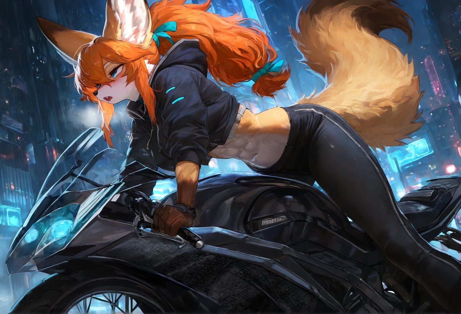 Focused Ginger Biker