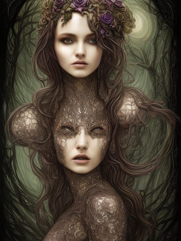 Beautiful Lovecraft woman 41 HQ - AI Generated Artwork - NightCafe Creator