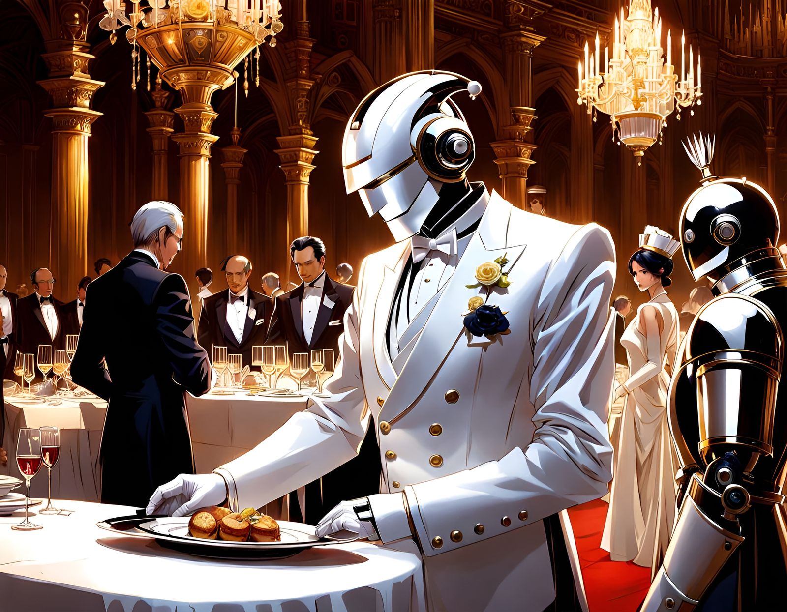  A robot butler at the royal court   by @Shilla