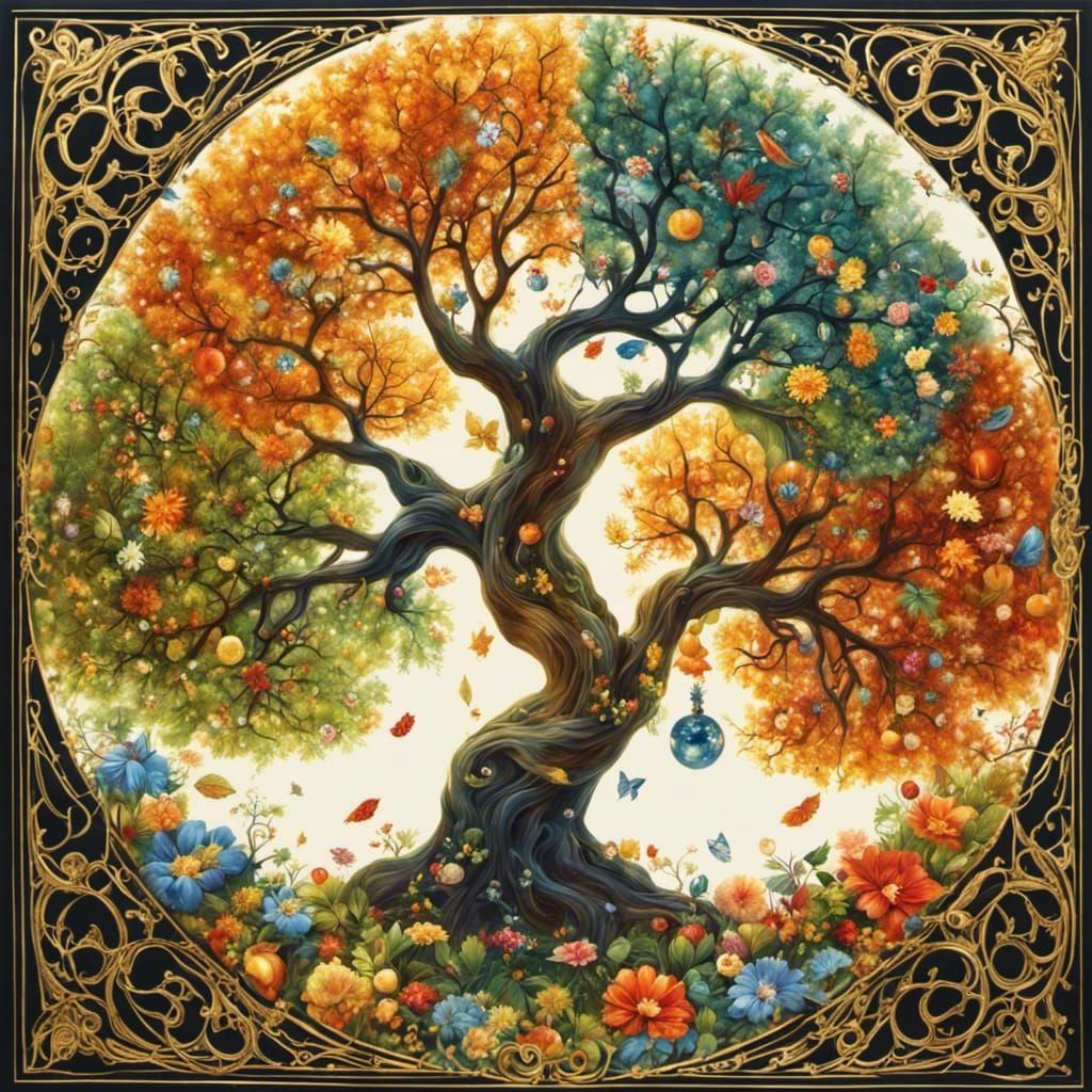 Tree of changing seasons  by @Kalpine