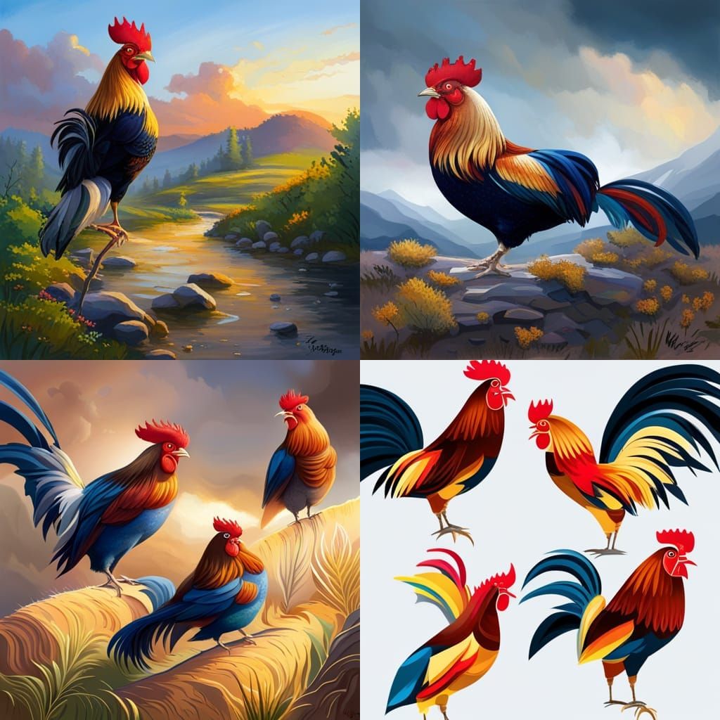 Roosters AI Generated Artwork NightCafe Creator