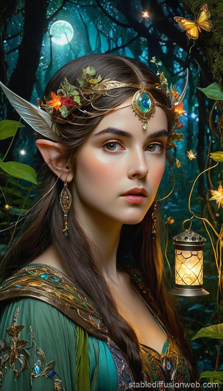 Elf in the Enchanted Forest