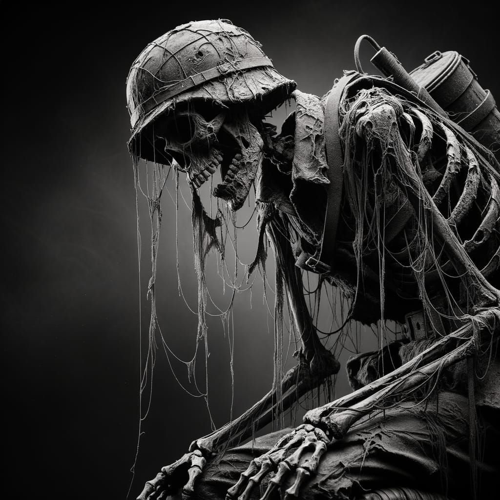 Decayed Skeleton Soldier in Tattered Battle Gear
