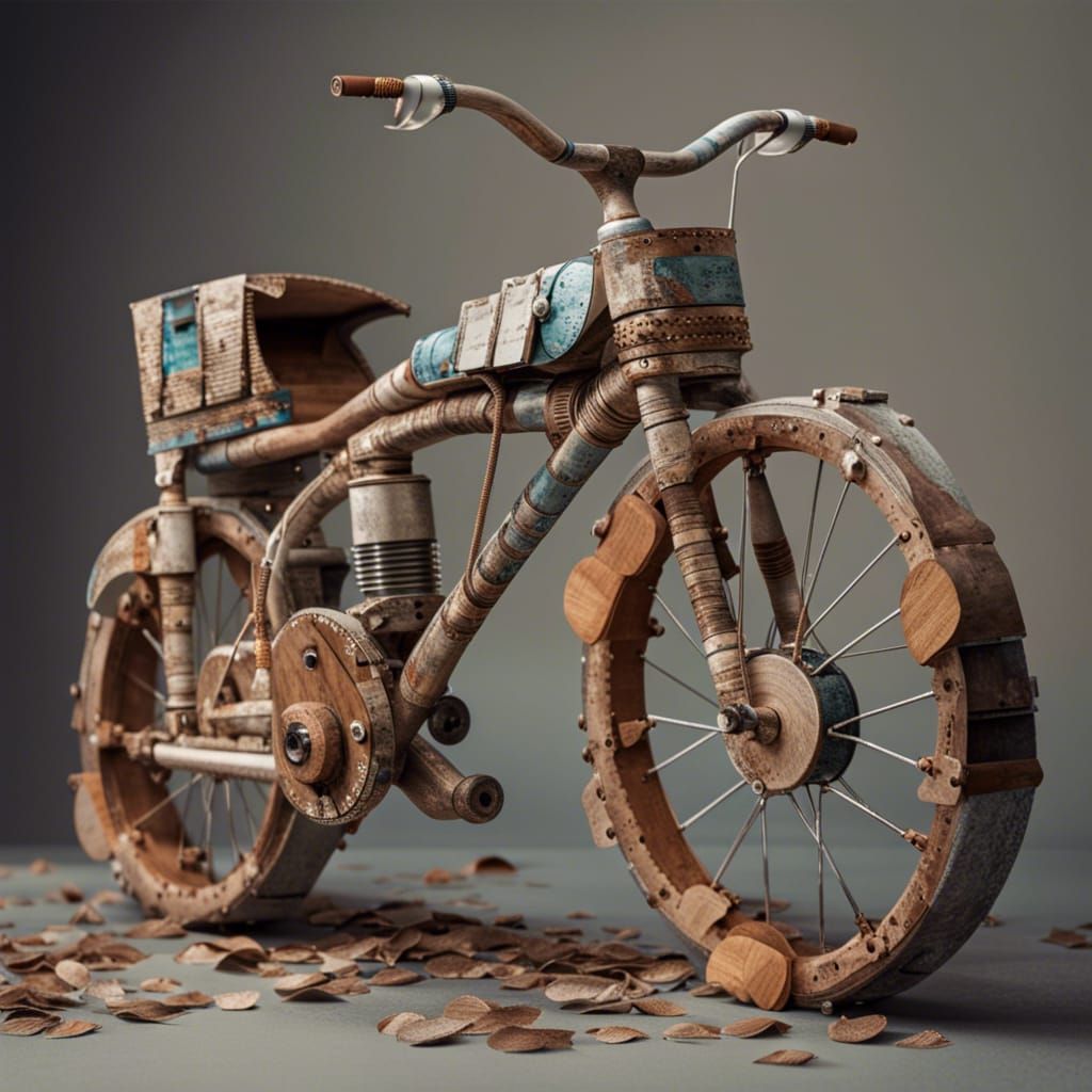  bike with recycled materials  by @Desirena