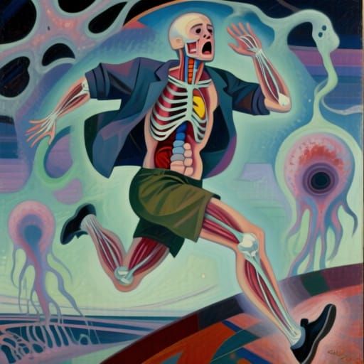 A leap into the future:
masterpiece Correct Anatomy Sudden panic In style of Lyubov Popova In style of Geliy Korzhev-Chuvelyov in style of S...