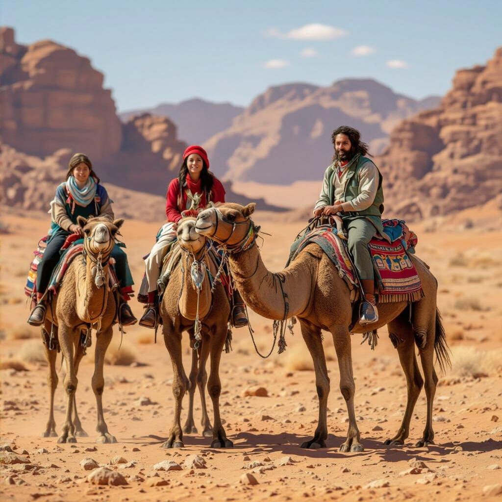 Pig in Helmet Riding Horse, Realistic Art Style