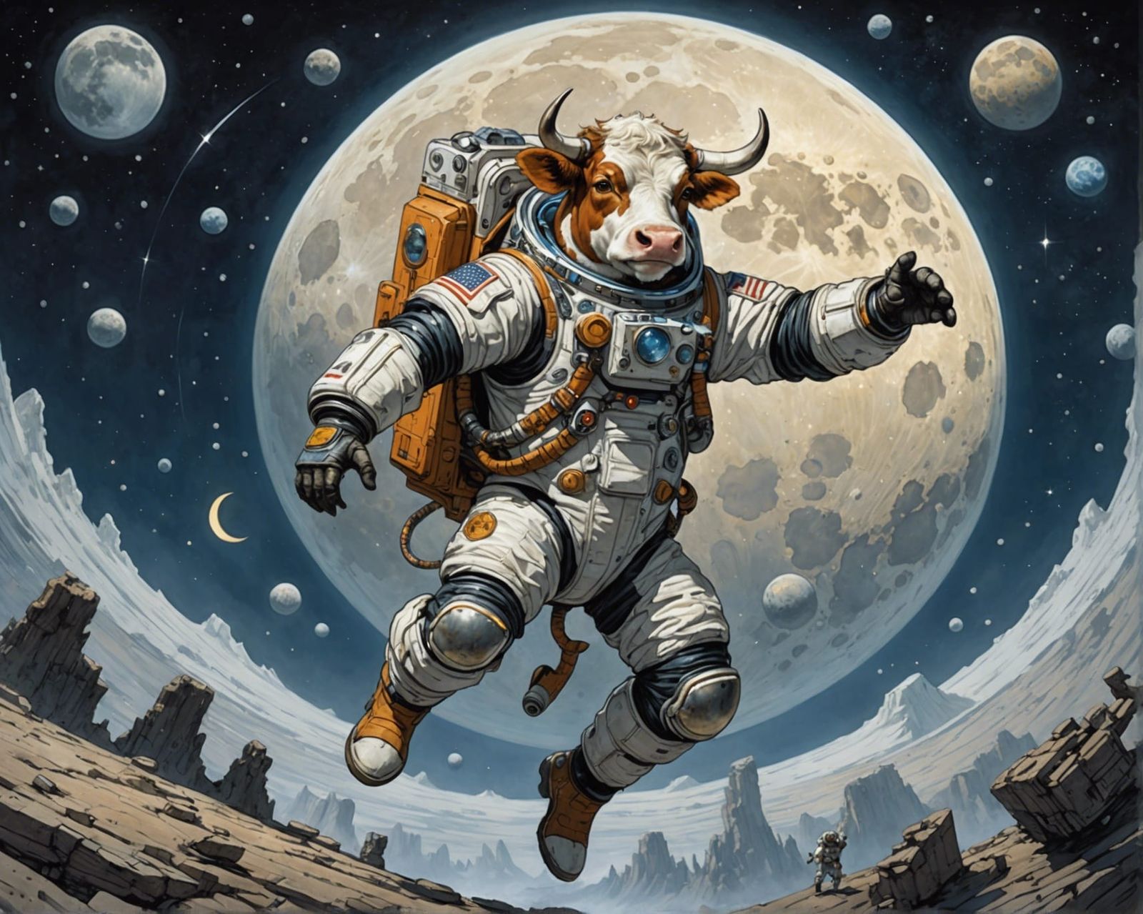 The Cow Jumped Over the Moon  by @Cheshyr Pontchartrain