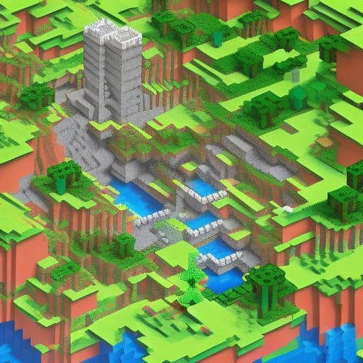 A detailed Minecraft world