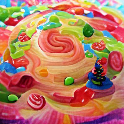 Planet made of gummy candy