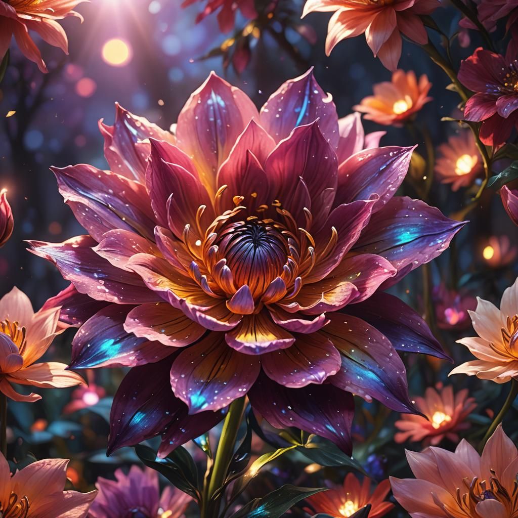 Enchanting Giant Flower in Fantasy Matte Painting