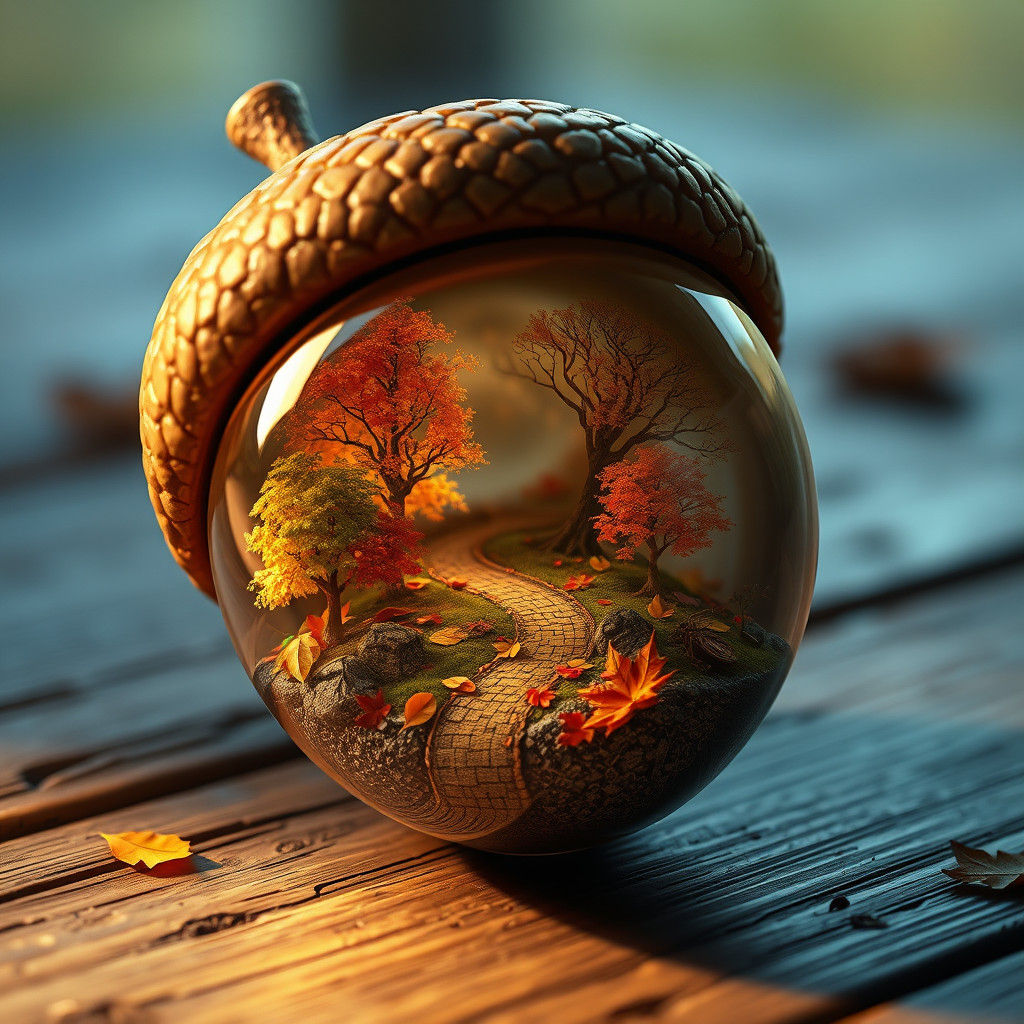 autumn in an acorn  by @dizzy