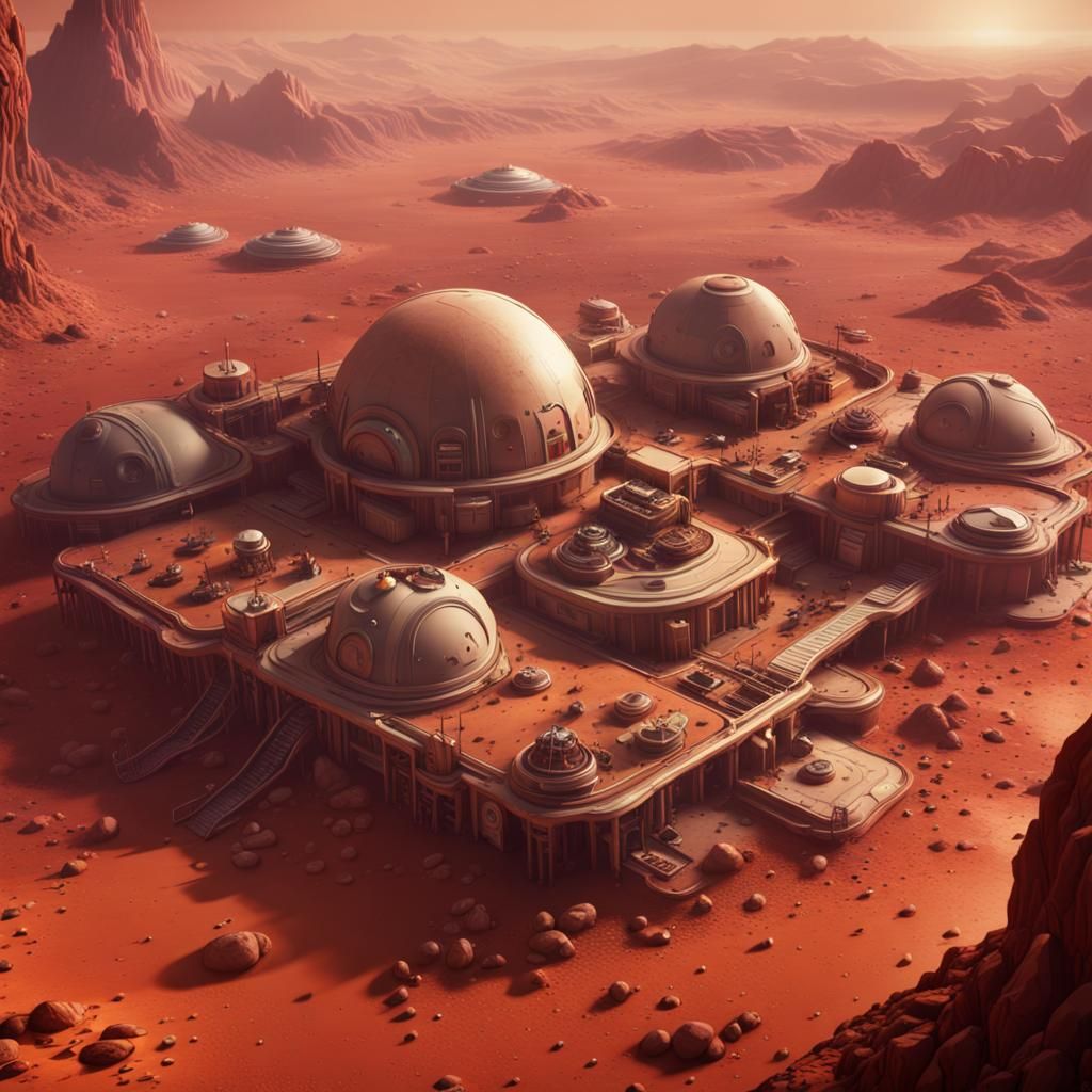 High View Colony in Mars retro 