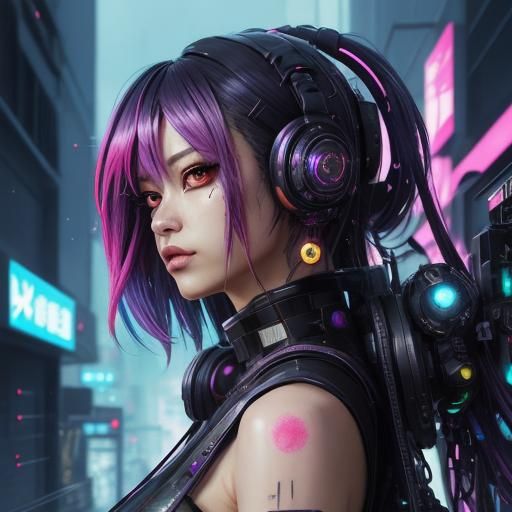 Kawaii cyberpunk inspired neko girl by artist 16k resolution “anime ...