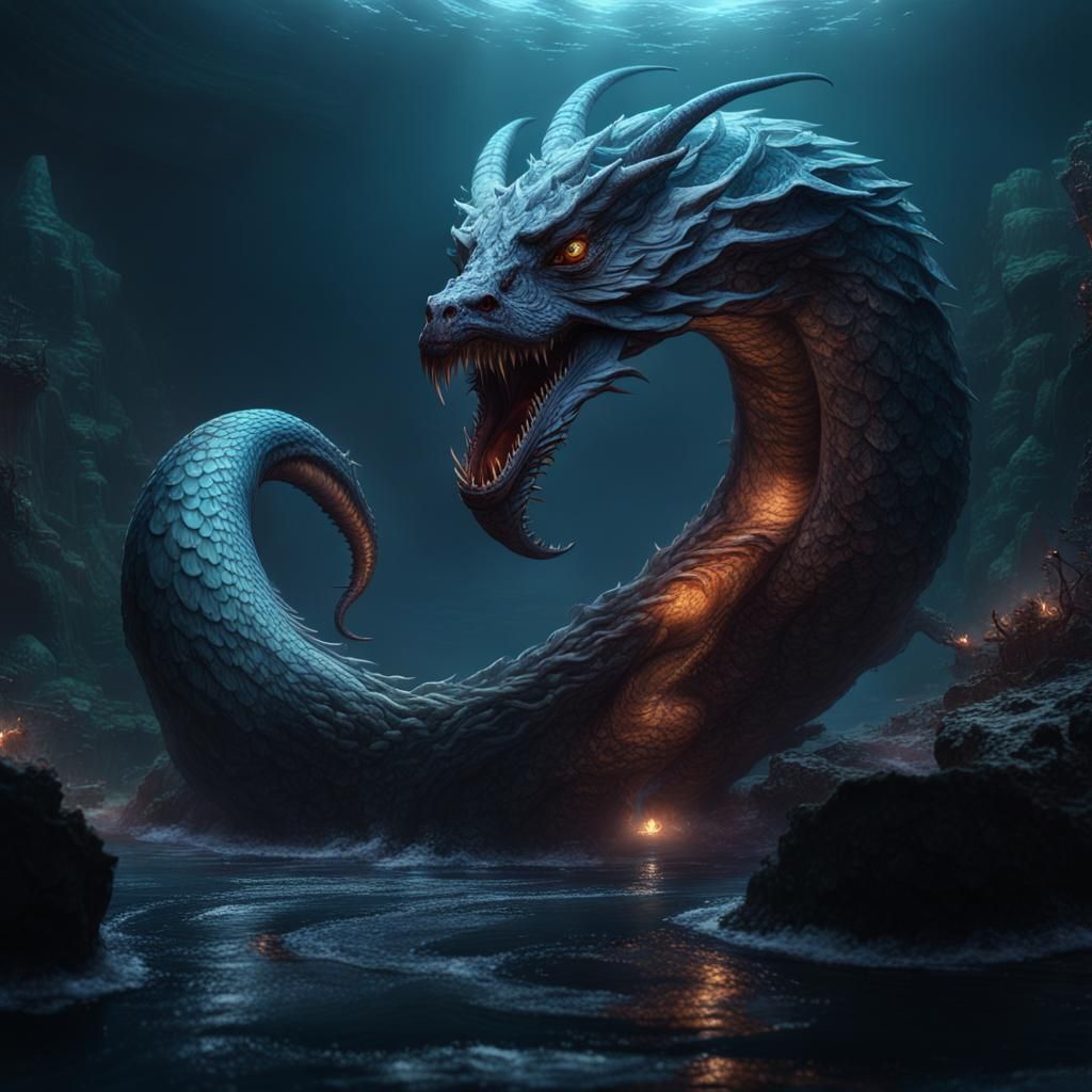 sea serpent, dark fantasy, clear art, rich colors - AI Generated ...