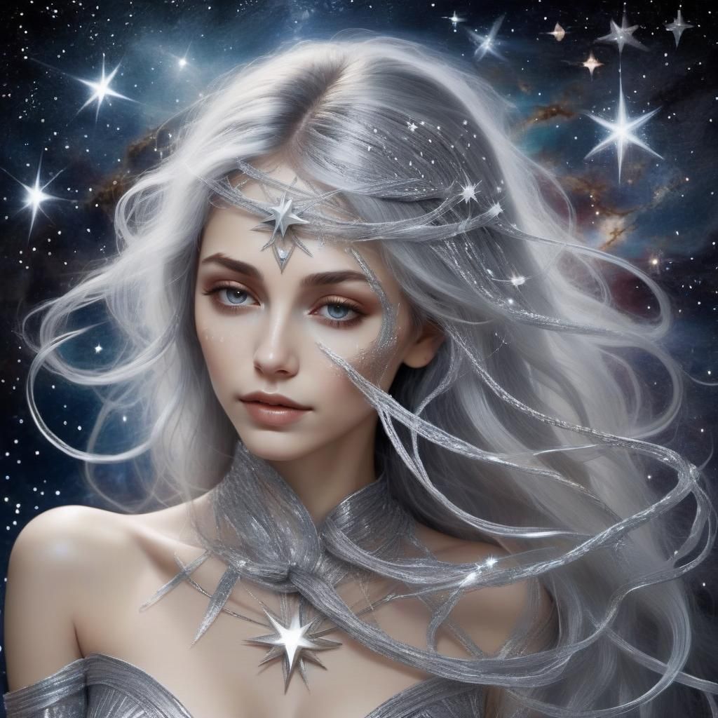 Cosmic Starlight Unites Celestial Lovers in Ethereal Dance