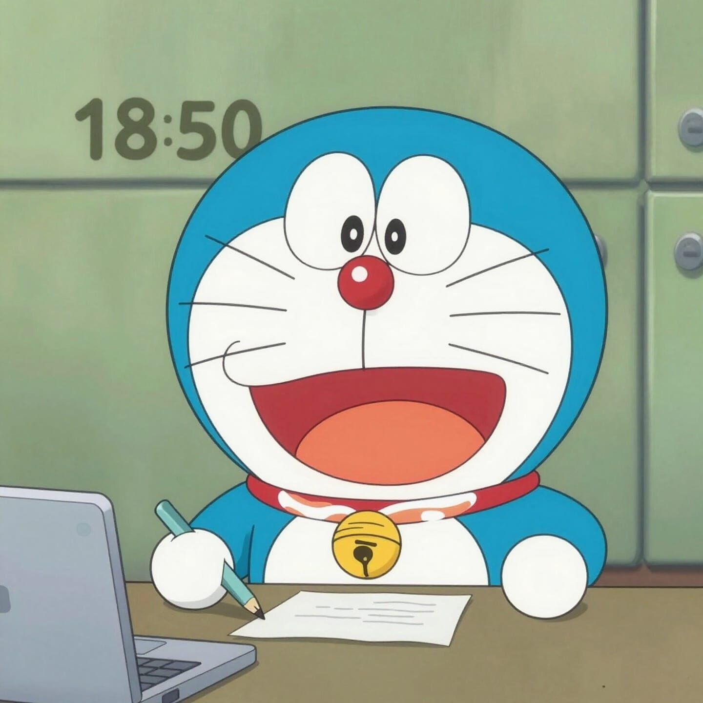 Woman Meditating with Hearts and Emojis