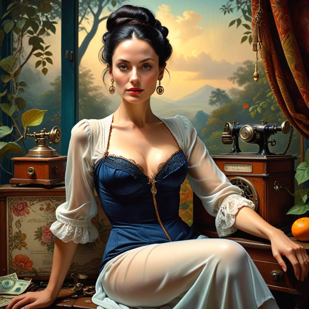 Surreal Photorealistic Portrait of a Happy Woman