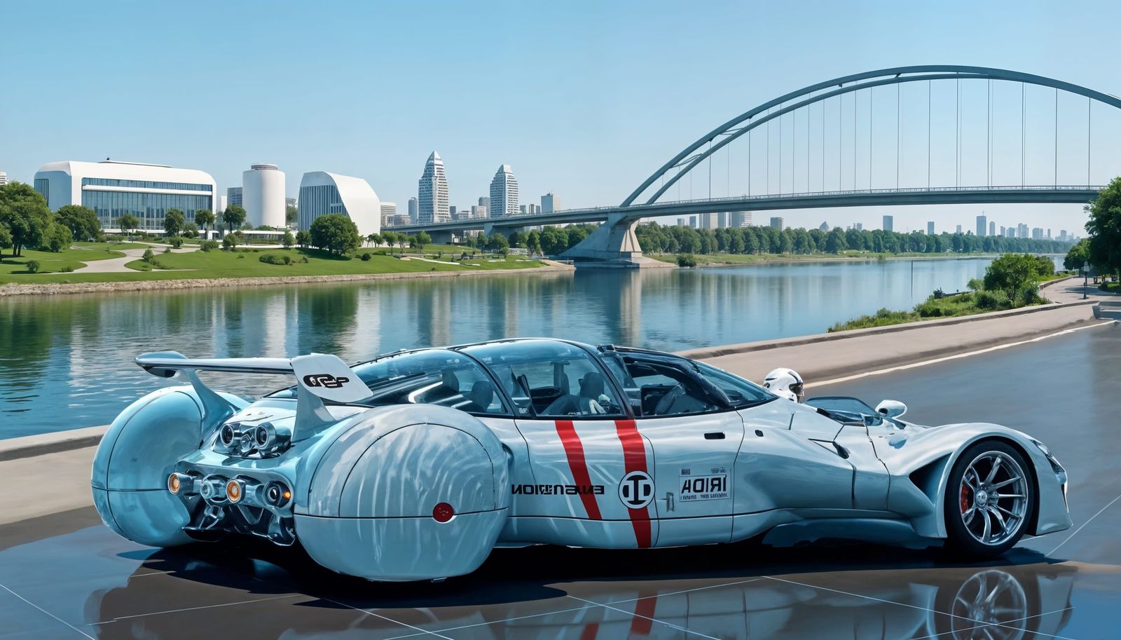 Futuristic Limousine Formula 1 Town Car, rear vue