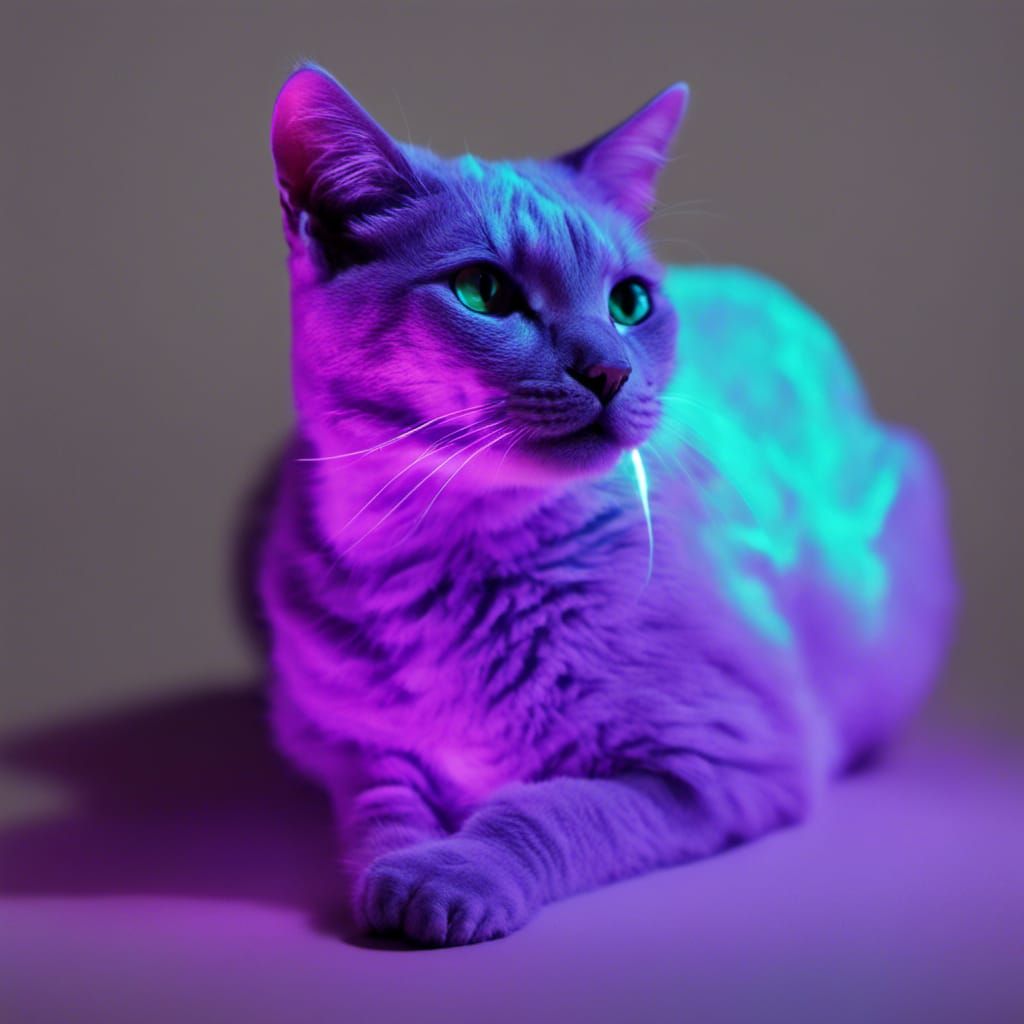 Black Light Kitties - AI Generated Artwork - NightCafe Creator