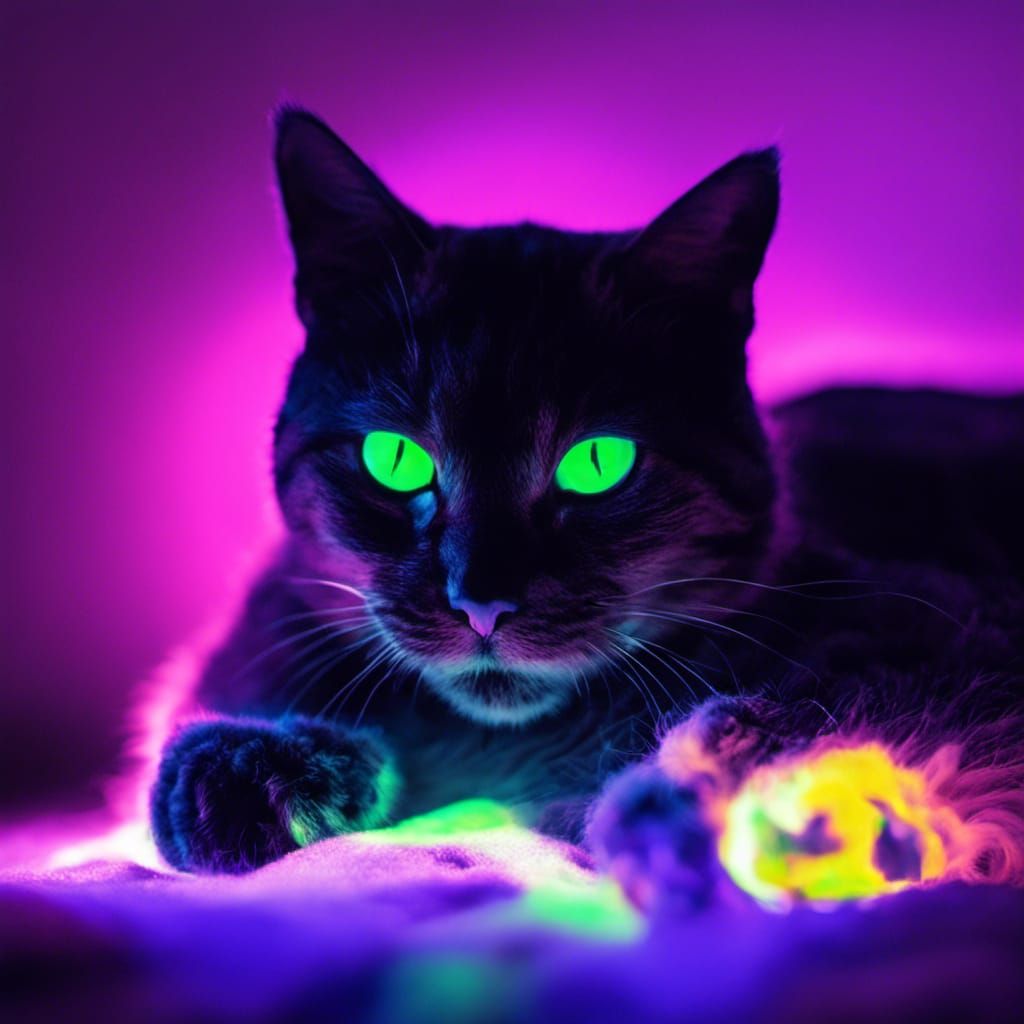 Black Light Kitties - AI Generated Artwork - NightCafe Creator