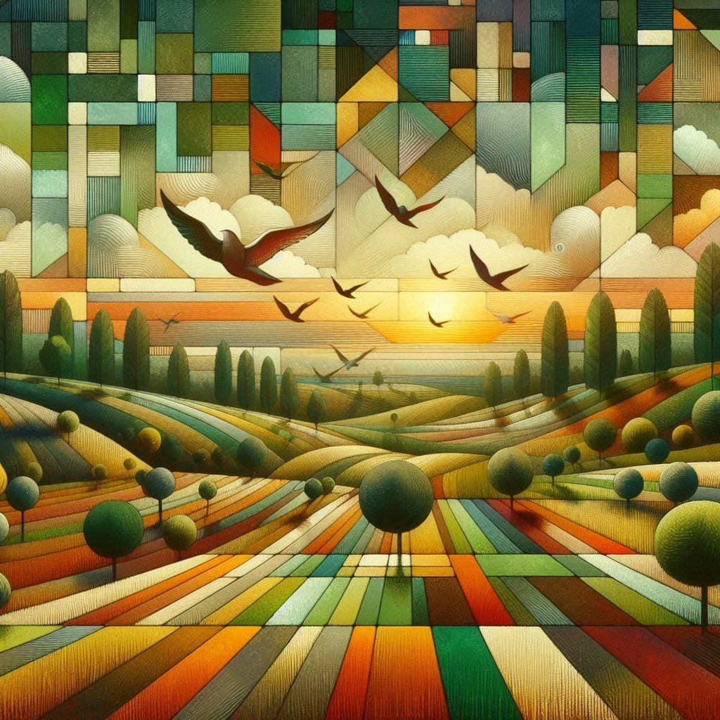 Landscape with birds