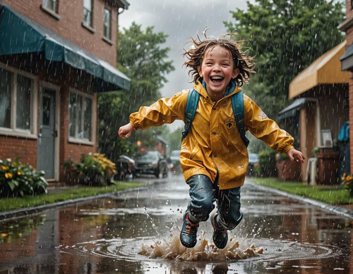 I LOVE IT WHEN IT RAINS, MOM!  by @NewbieAIGenerator