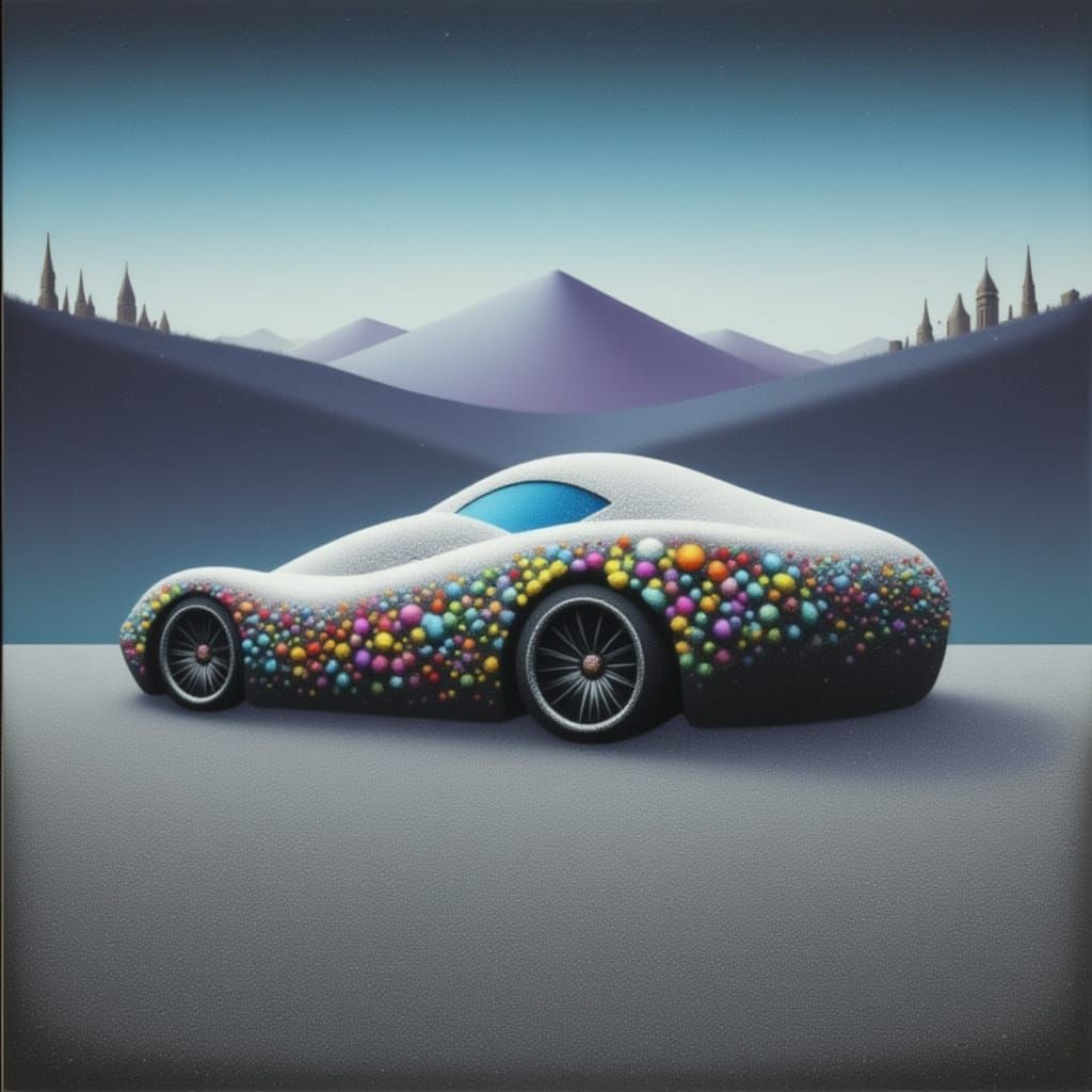 <lora:COSMIC SNOW:1.0> Car race