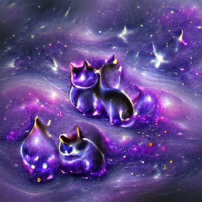 Mèo vũ trụ màu tím - Tác phẩm được tạo ra bởi trí tuệ nhân tạo - NightCafe Creator - Bạn đã từng đưa mèo của mình vào khung tranh? Hãy chào đón mèo vũ trụ màu tím và tạo nên một không gian rộng lớn và đầy màu sắc trên tường của bạn. Hình ảnh được tạo ra bởi trí tuệ nhân tạo, NightCafe Creator. Hãy khám phá thế giới hoàn hảo của những con mèo vũ trụ nào!