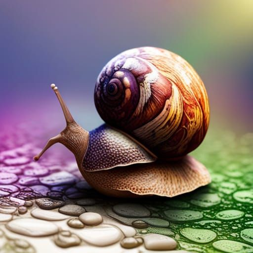 A snail on a stone - AI Generated Artwork - NightCafe Creator