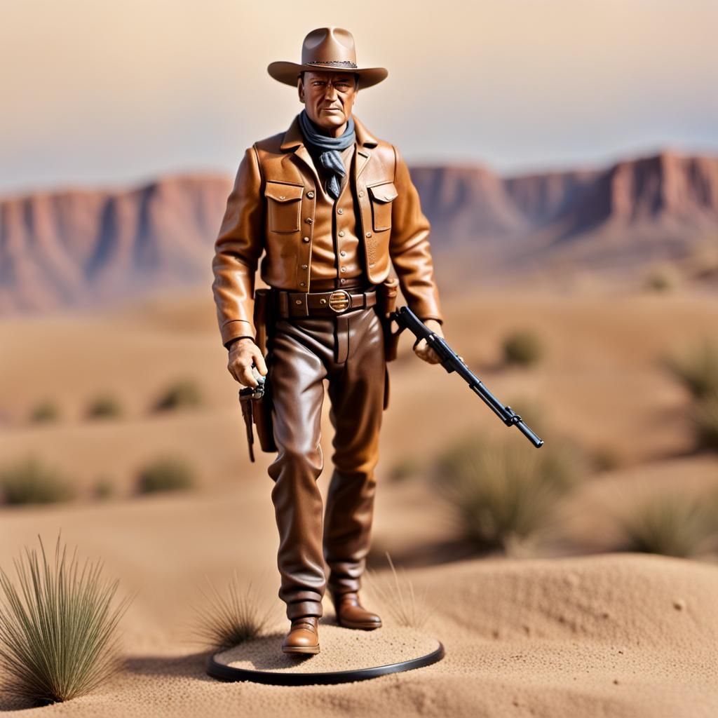Action figure of John Wayne on the prarie  by @Eto Demerzel
