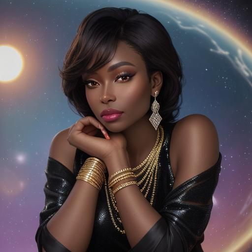 Glamorous New Year 2024 Portrait in Oil