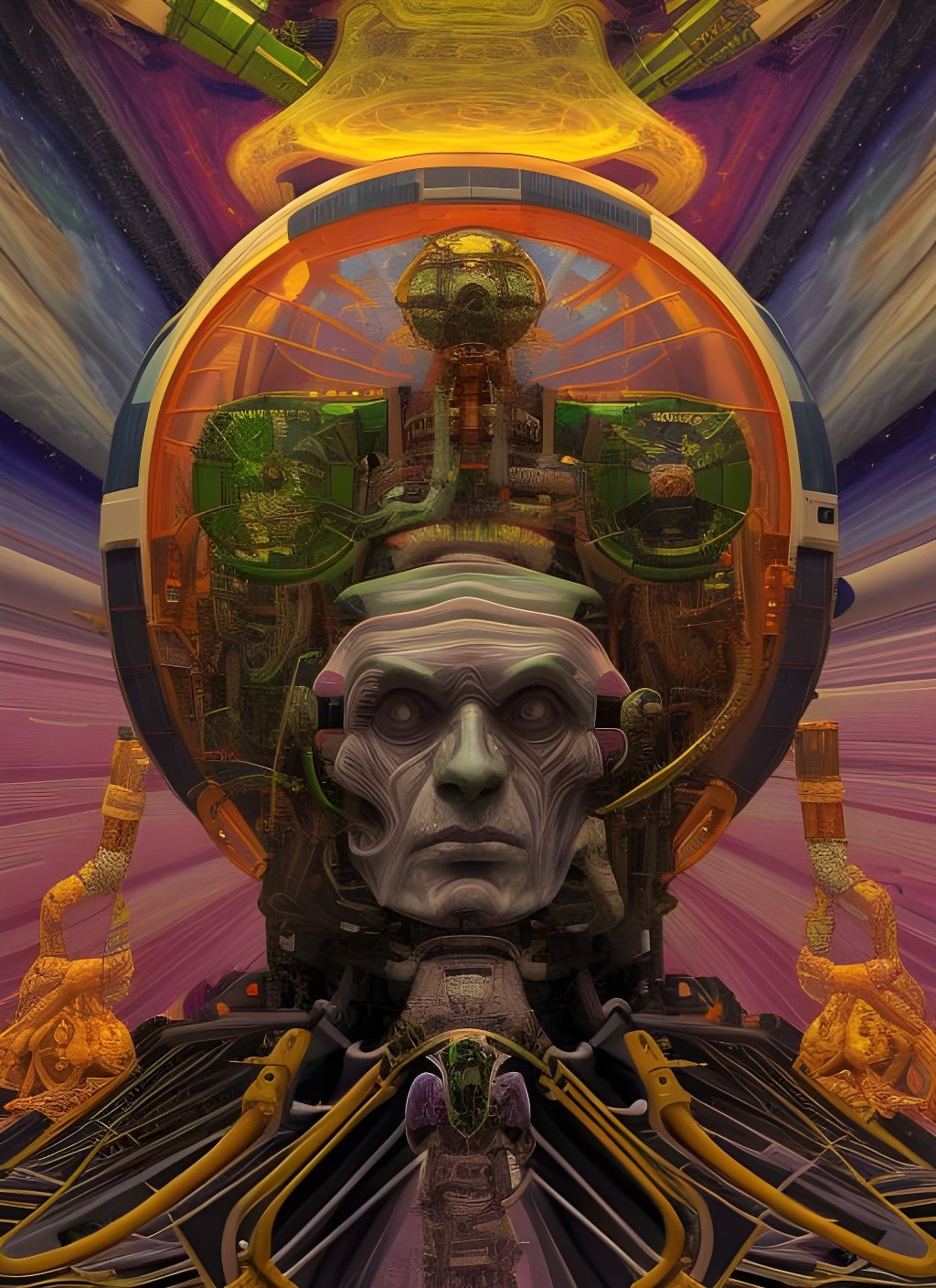 Space Station Middle Finger in Hyperrealistic Style