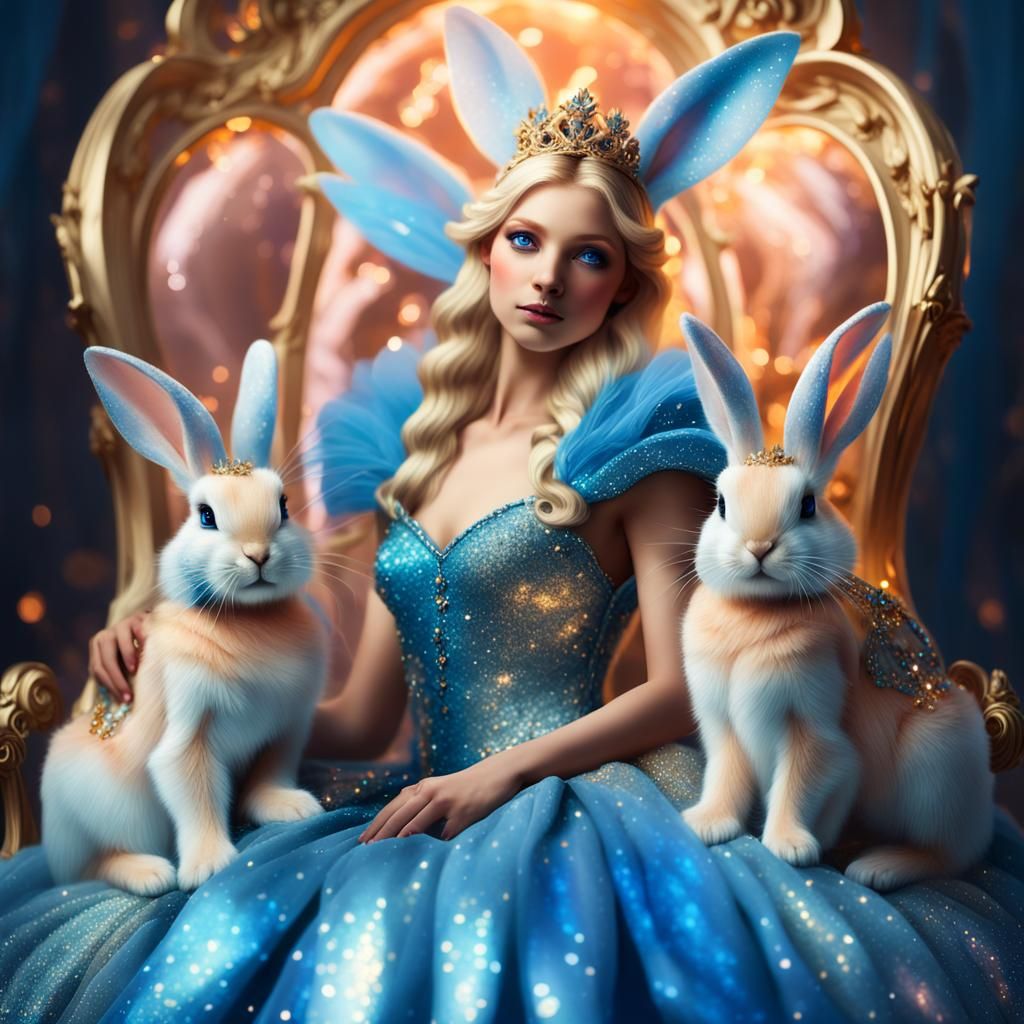 Fairy Queen with Bunnies: Fantasy Concept Art