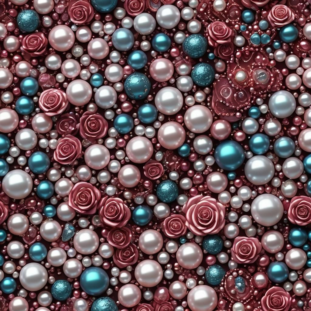 pearls and beads in nice rose backgrounds