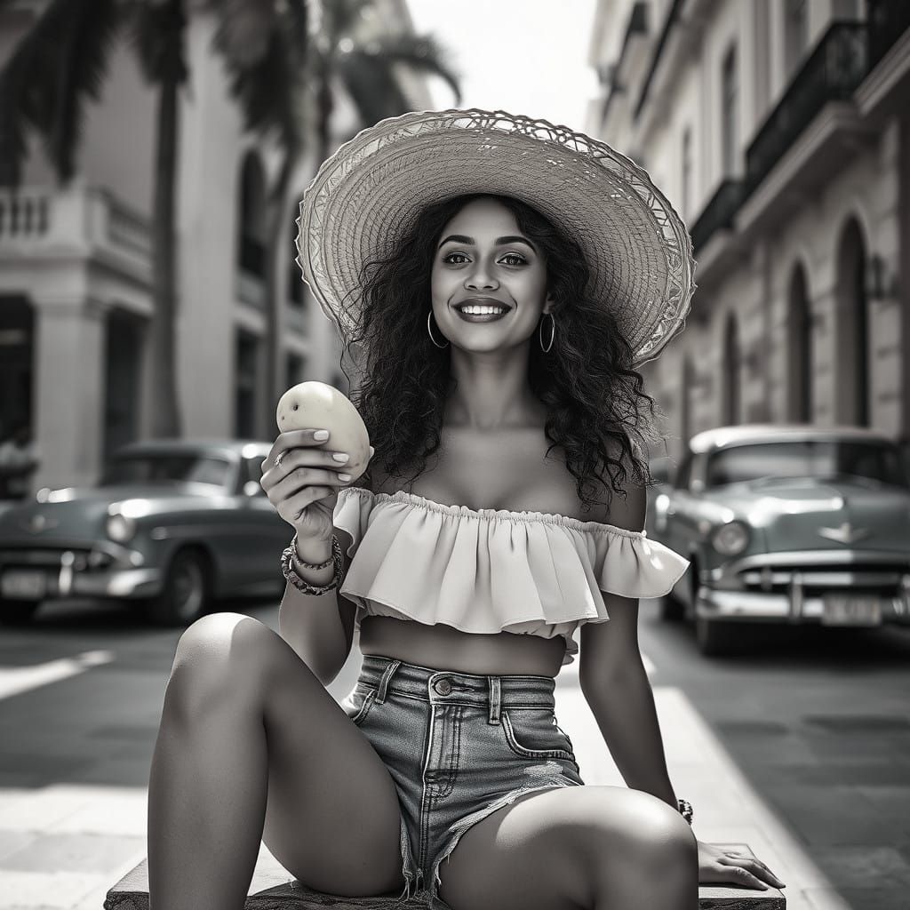 A captivating cinematic fashion image of a laid-back young w...