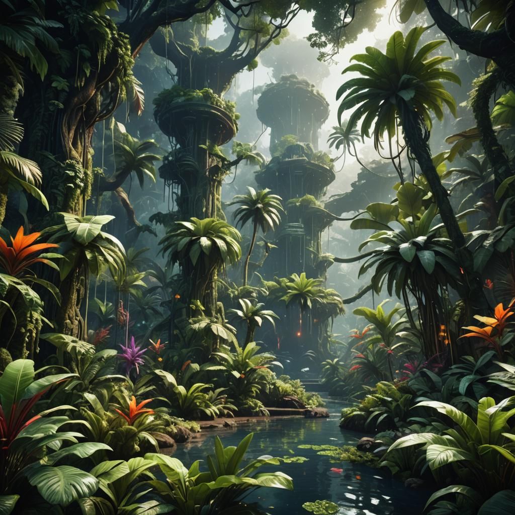 A tropical space jungle