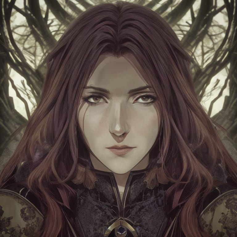 Regal Sorceress in Ancient, Mystical Forest