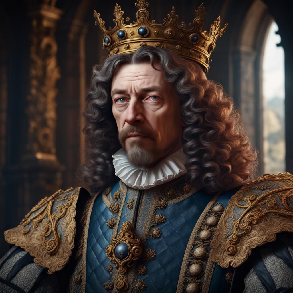 A King portrait in 17th century.   by @nishinishand