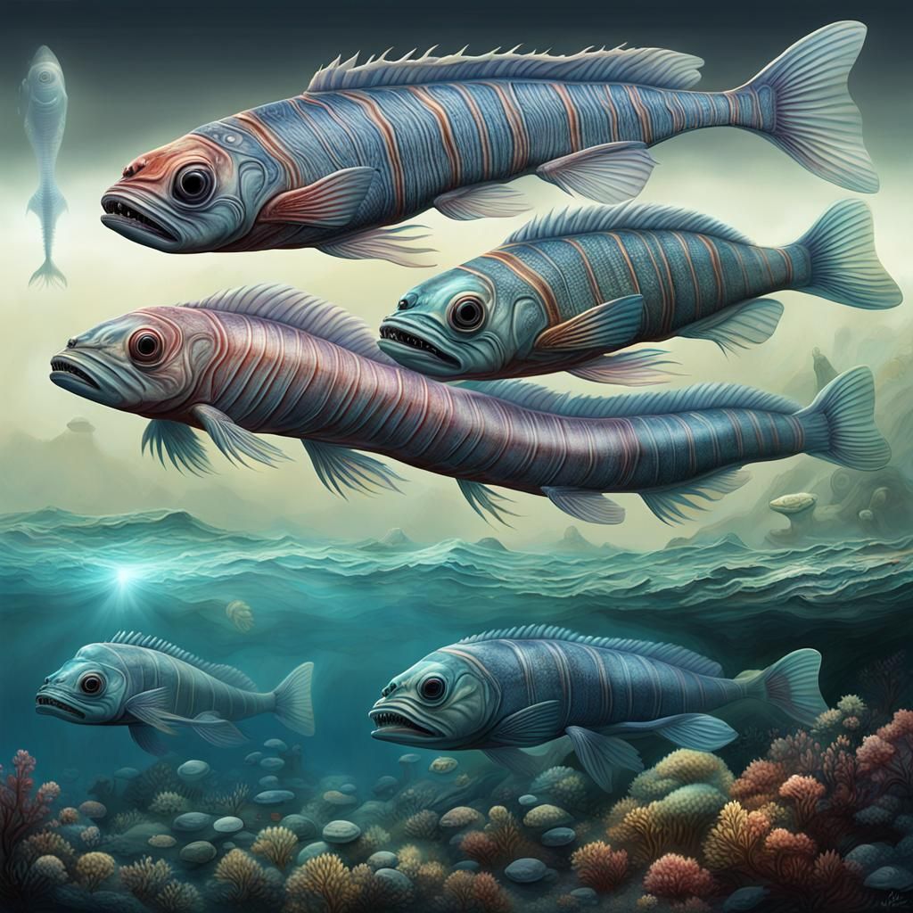 Otherworldly alien exoplanet, Oarfish/ Ocean-Perch/ Ocean-Po...