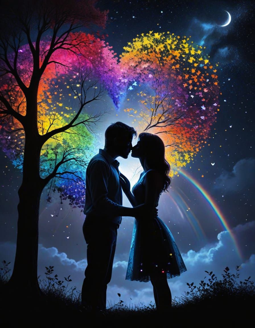 Lovers Under a Rainbow Moon