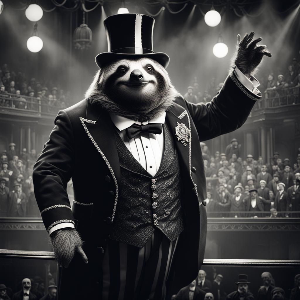 Slothrico Caruso singing an aria AI Generated Artwork