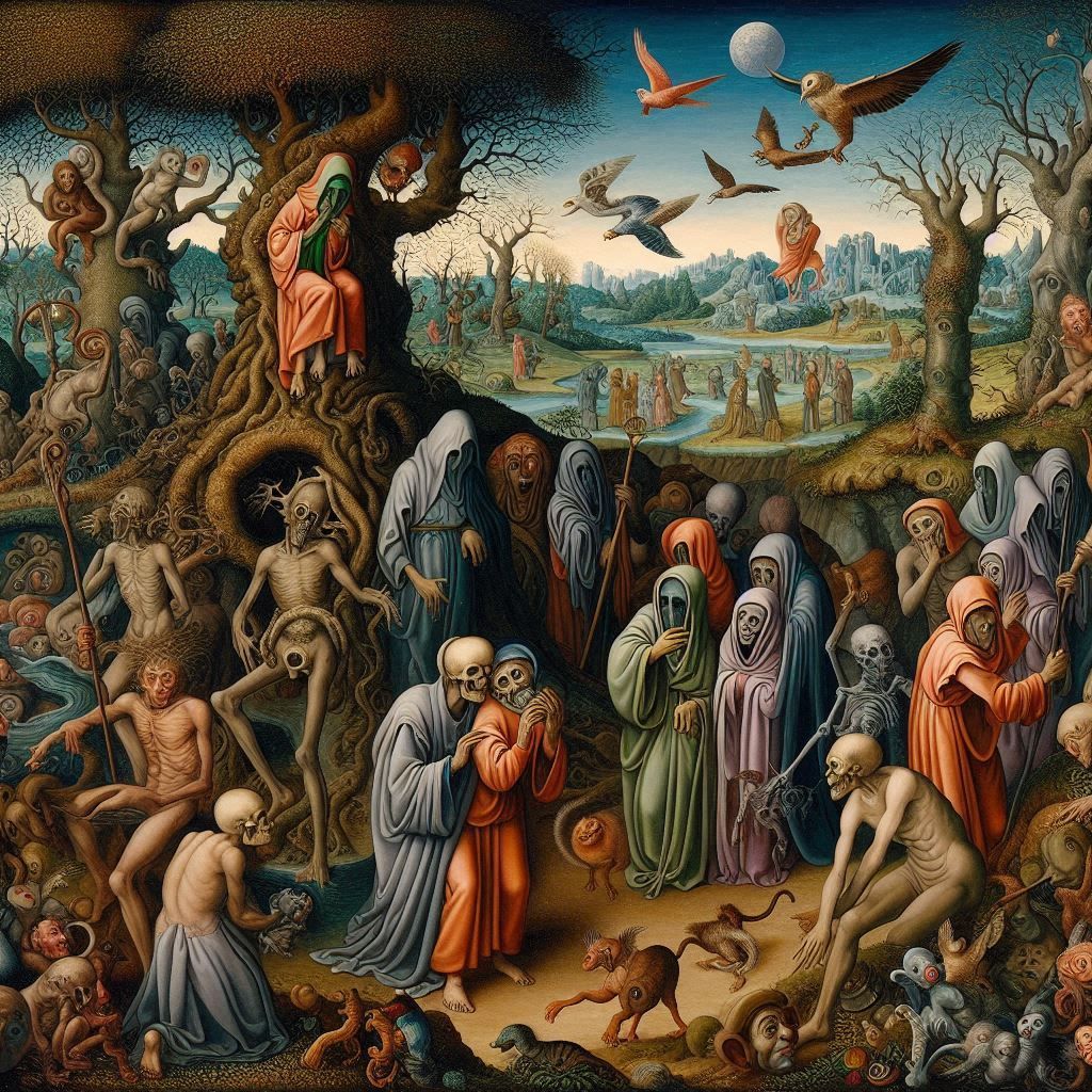 The souls are now scattered, roaming without rest, Looking f...