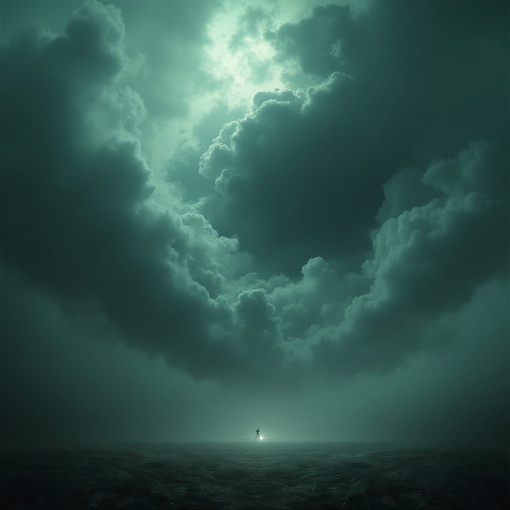 Surreal Storm Scene in Dark Art Style