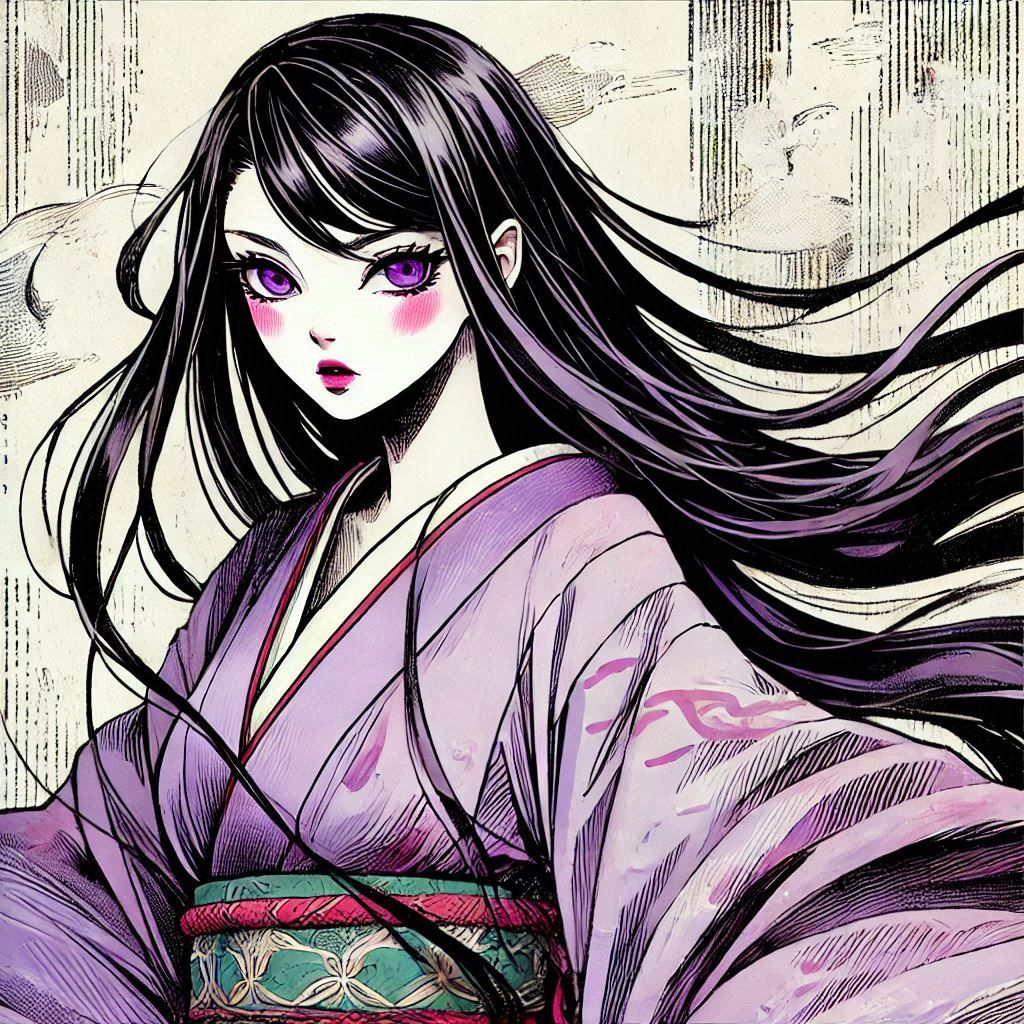 Murasaki Yuki-onna: Part 1 "Manga Style" (DALL·E 3)